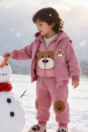 Baby Girl Clothes Autumn And Winter Boys Suit Thickened Keep Warm 3Pcs Sets For Children Fleece Costume Casual Toddler Outfits