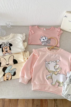 Baby Clothing Set For Children Aged 1-6 Fashion Set Children's Cartoon Girl Sports Set Top And Pants 2-piece Set