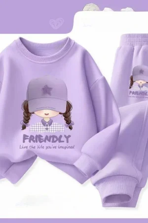 Autumn Baby Boy Clothes Fashion Printed T-shirts and Pants 2 Pieces Set Children Girls Casual Top Bottom Outfits Tracksuits