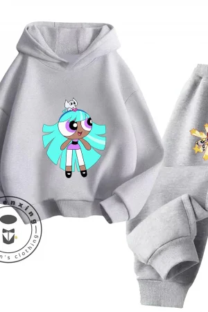The Powerpuff Girls Hoodie Set 2025 2D Cartoon New Print Fashion Casual Kids Teens Boys Girls Hot Sale Autumn Winter